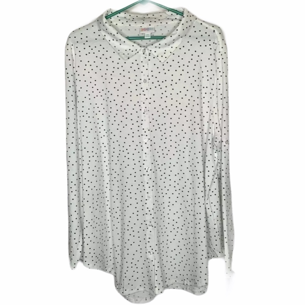 New Lularoe womens Valentina polka dot blouse 2XL
